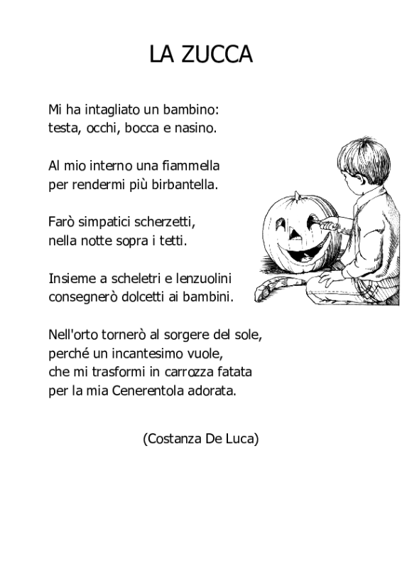 La Zucca Filastrocca Per Bambini Schededidattiche It