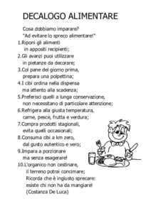 Decalogo alimentare