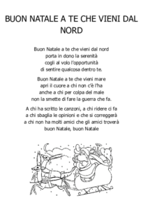 Buon Natale a te che vieni dal nord