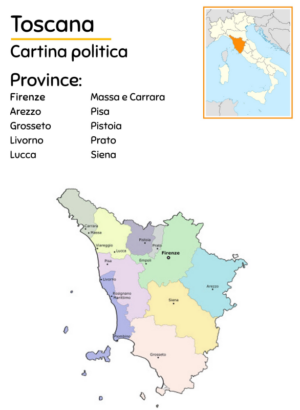 toscana cartina politica colori