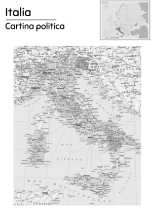 Italia cartina politica bn