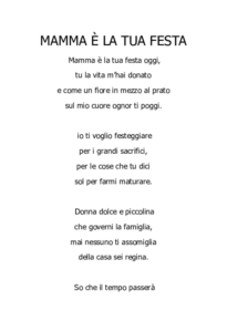Mamma è la tua festa