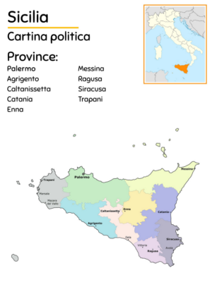 sicilia cartina politica colori