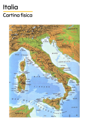 Italia cartina fisica colori