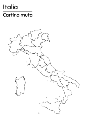 Italia cartina muta bn