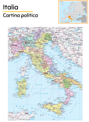 Italia cartina politica colori