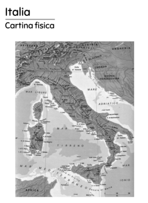 Italia cartina fisica bn