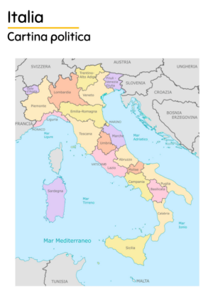 Italia cartina politica semplificata colori