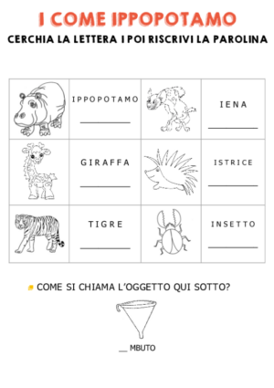 Cerchia la lettera I e riscrivi la parola