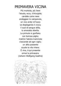 Primavera vicina (J.W.Goethe)