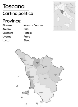 toscana cartina politica bn