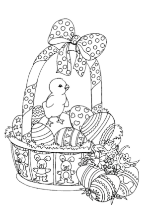 Adult-Easter-Coloring-Pages-Easter-Basket-with-Little-Chick-scaled