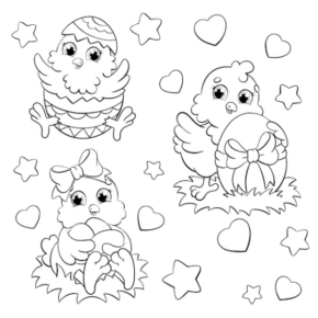 set-cute-easter-chickens-coloring-book-page-kids-cartoon-style-character_78007-10498
