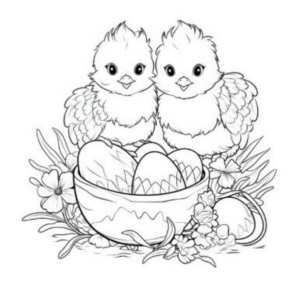 Easter-chicks-coloring-page-drawing-from-PrintColorFun_com-1-386×500