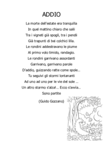 Addio di Guido Gozzano