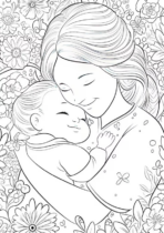 Mamma e figli da colorare per la festa della mamma
