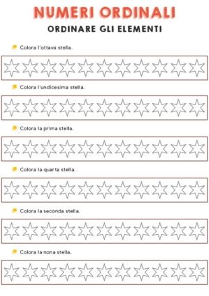 Numeri ordinali – Individua e colora  3