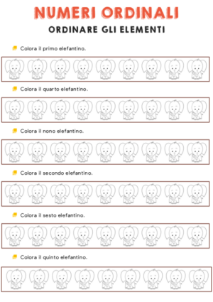 Numeri ordinali – Individua e colora  7