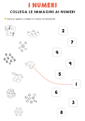 I numeri – collega i numeri da 1 a  9