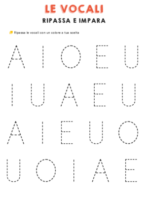 Ripassa e impara le vocali  2