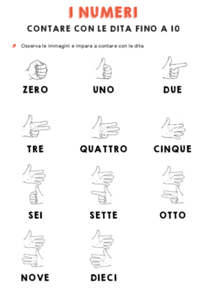 I numeri – contare con le dita fino a  10