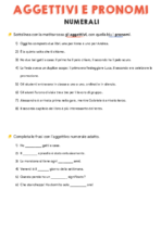 Schede didattiche su aggettivi e pronomi numerali