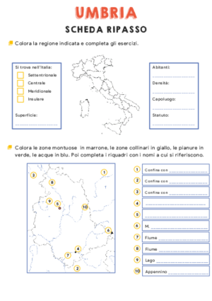 Scheda ripasso – Umbria