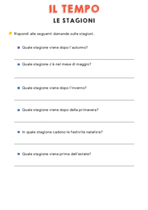 Il tempo – le stagioni – rispondi