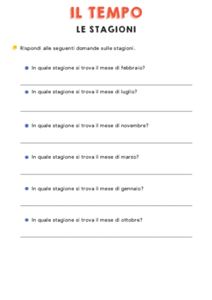 Il tempo – le stagioni – rispondi alle domande