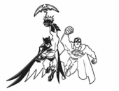 Disegni di Batman e Superman da colorare