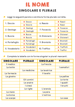 Singolare e plurale